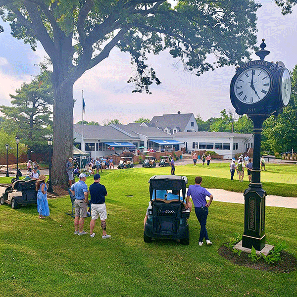 Golf Club Clock, 4 face Post Clock